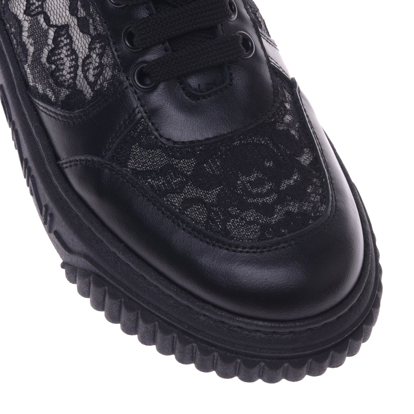 Sneakers noires en dentelle