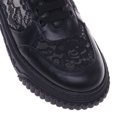 Sneakers noires en dentelle