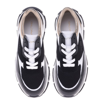 Sneakers noires en cuir de veau