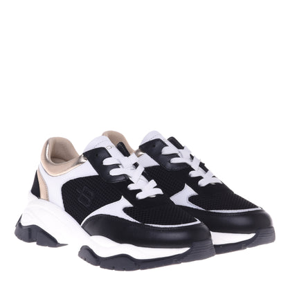 Sneakers noires en cuir de veau