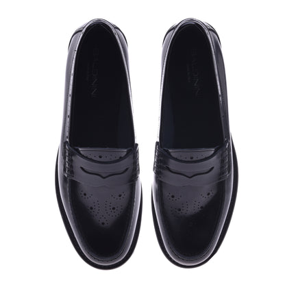 Mocassins noirs en cuir de veau brillant