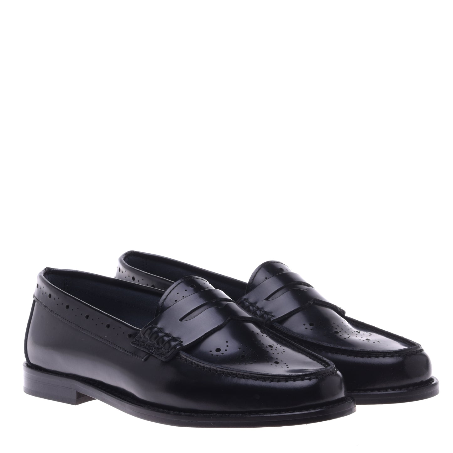 Mocassins noirs en cuir de veau brillant