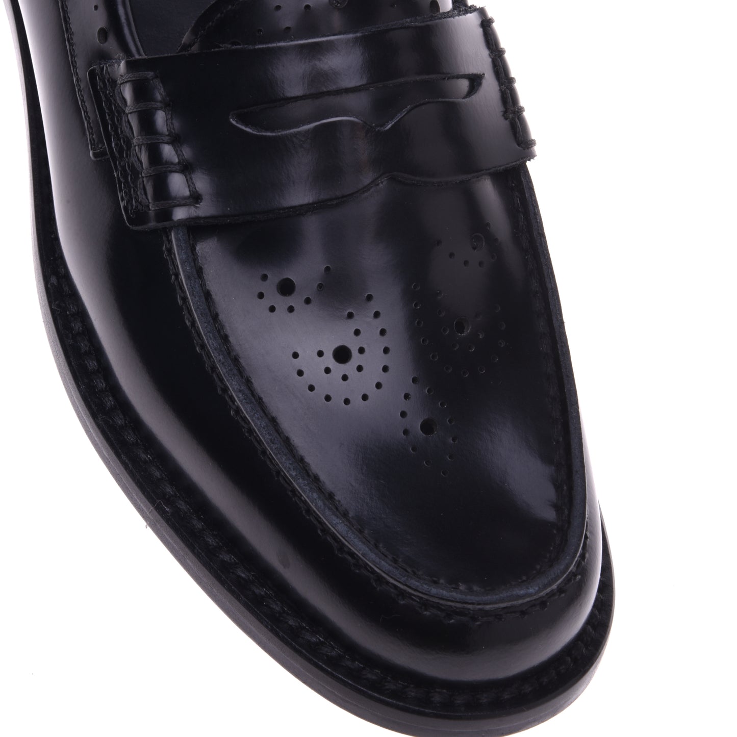 Mocassins noirs en cuir de veau brillant