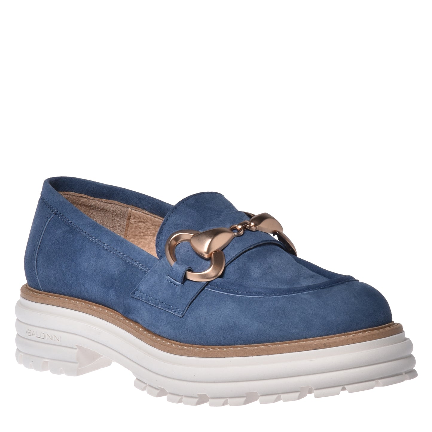 Mocassins en daim couleur denim