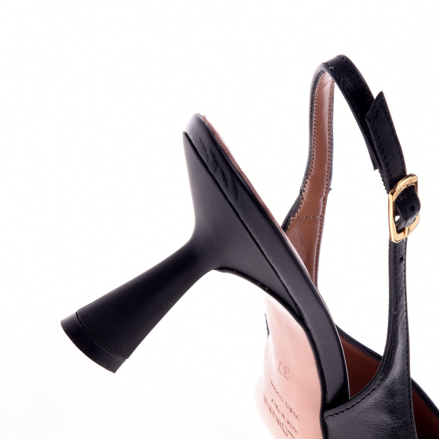 Escarpins slingback en cuir nappa noir