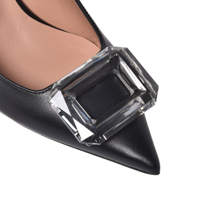 Escarpins slingback en cuir nappa noir