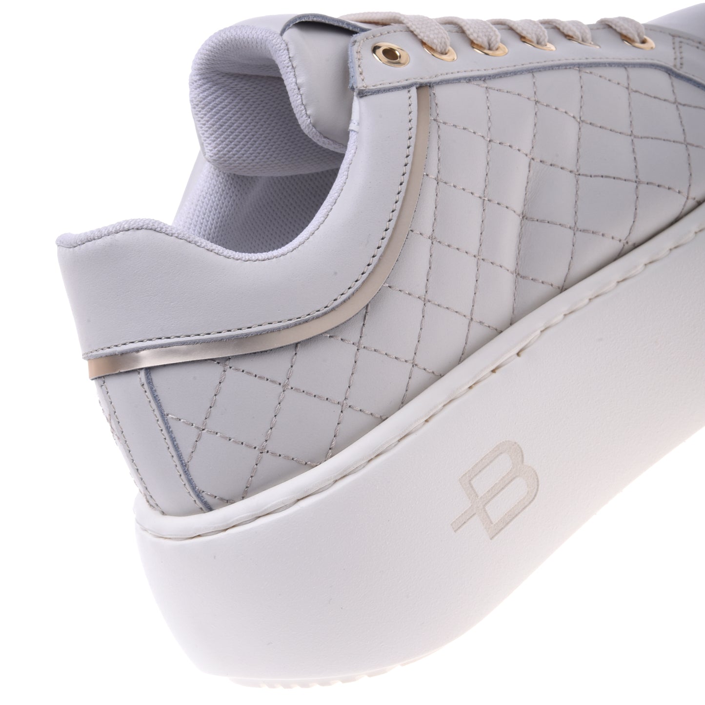 Sneaker in pelle matelassé bianca