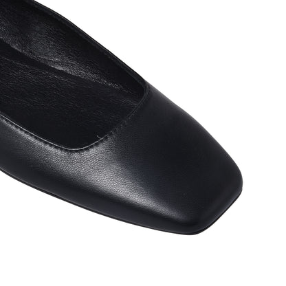 Ballerines en cuir nappa noir et blanc