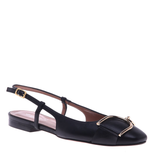 Ballerines en cuir nappa noir