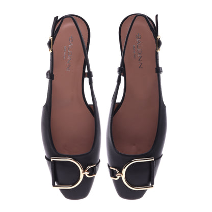 Ballerines en cuir nappa noir