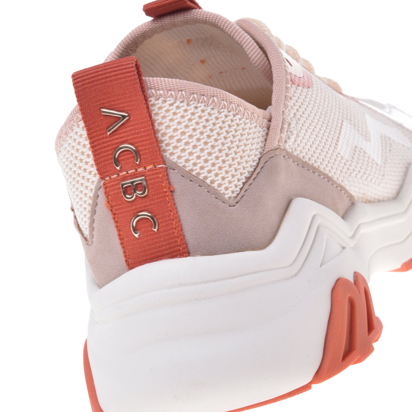 Sneakers orange et rose en éco-cuir