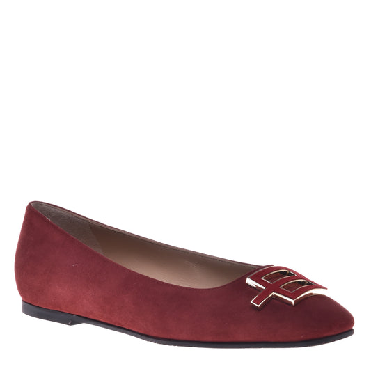 Ballerines en daim rouge