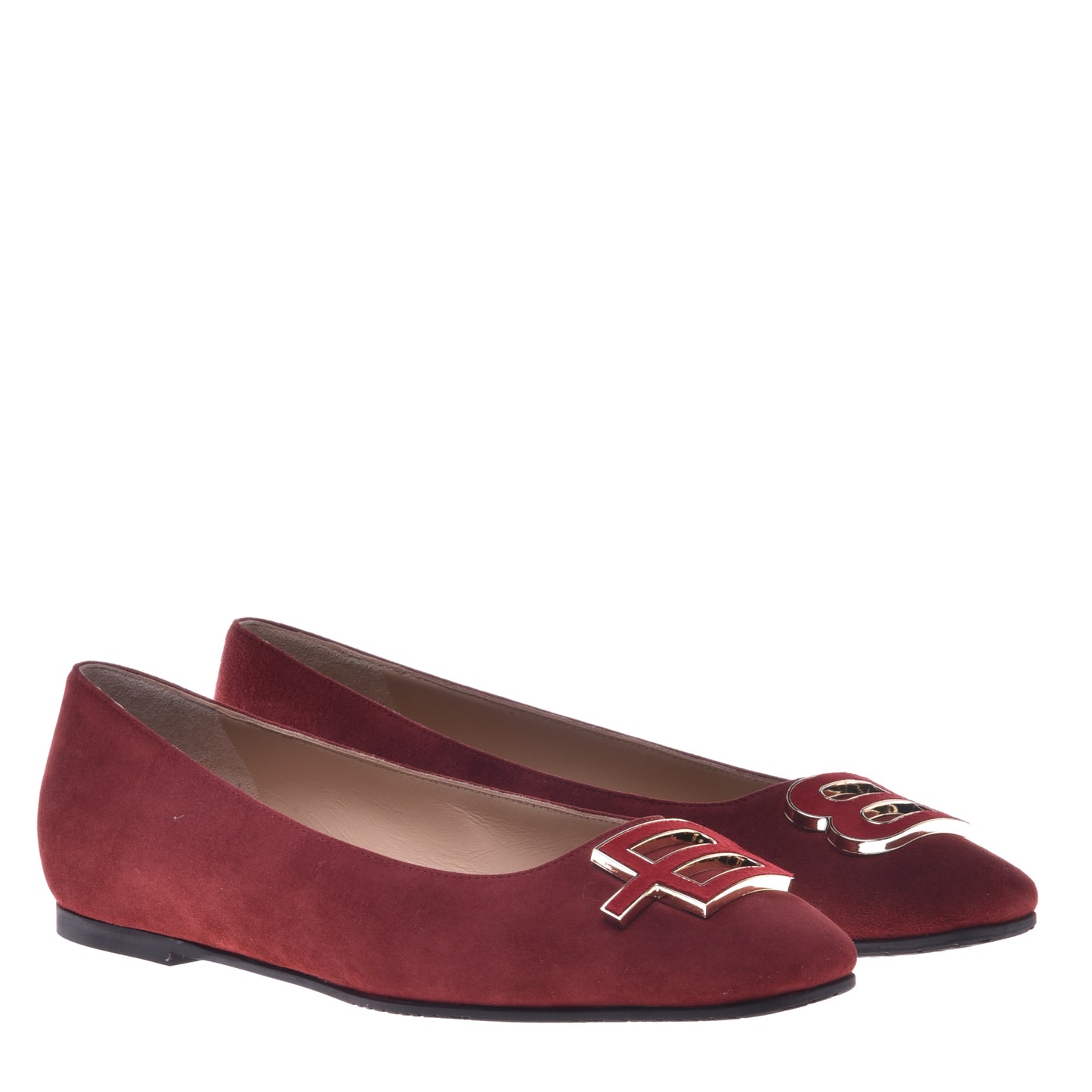 Ballerines en daim rouge