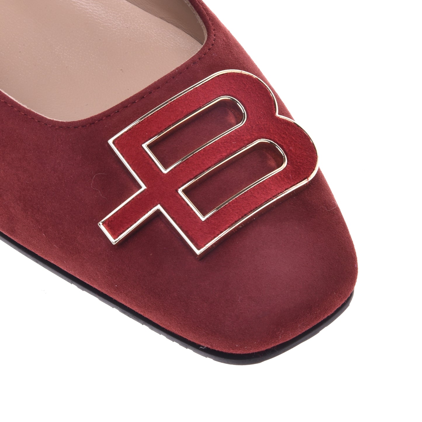 Ballerines en daim rouge