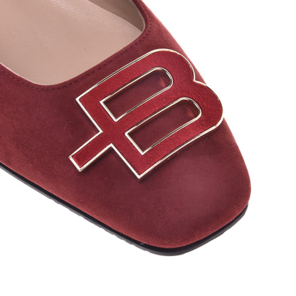 Ballerines en daim rouge