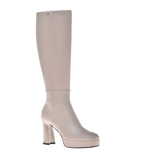 Bottes en cuir vanille
