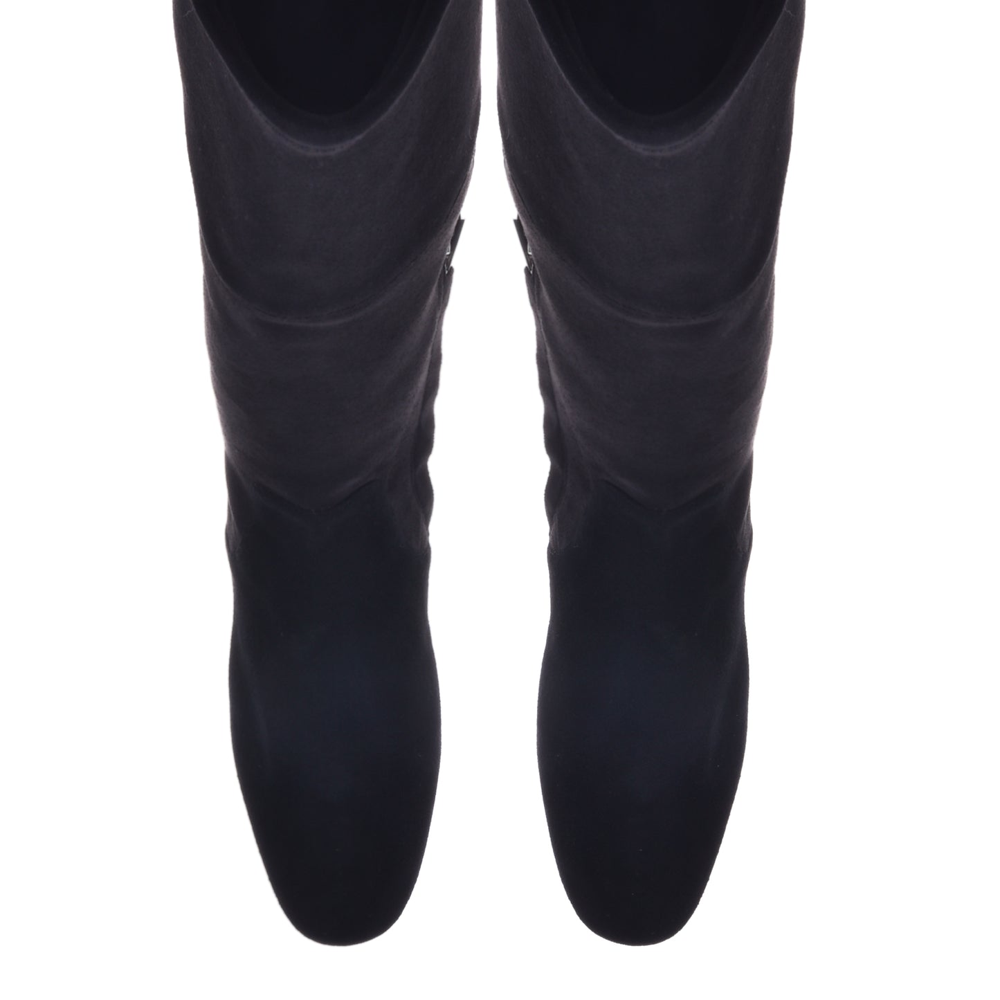 Boots in black eco-leather and suede