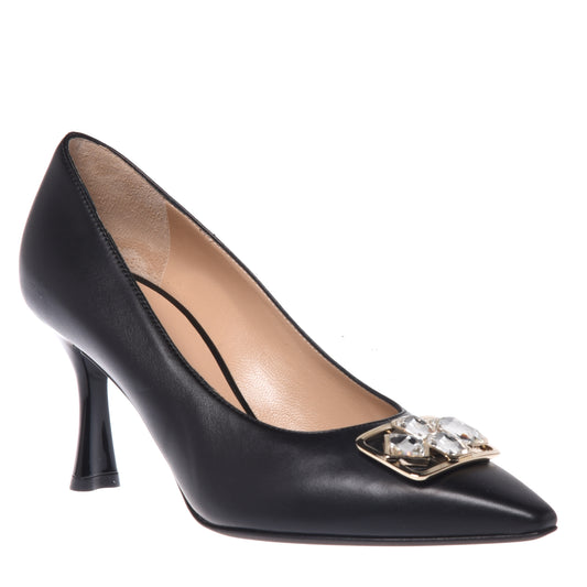 Décolleté in pelle nera