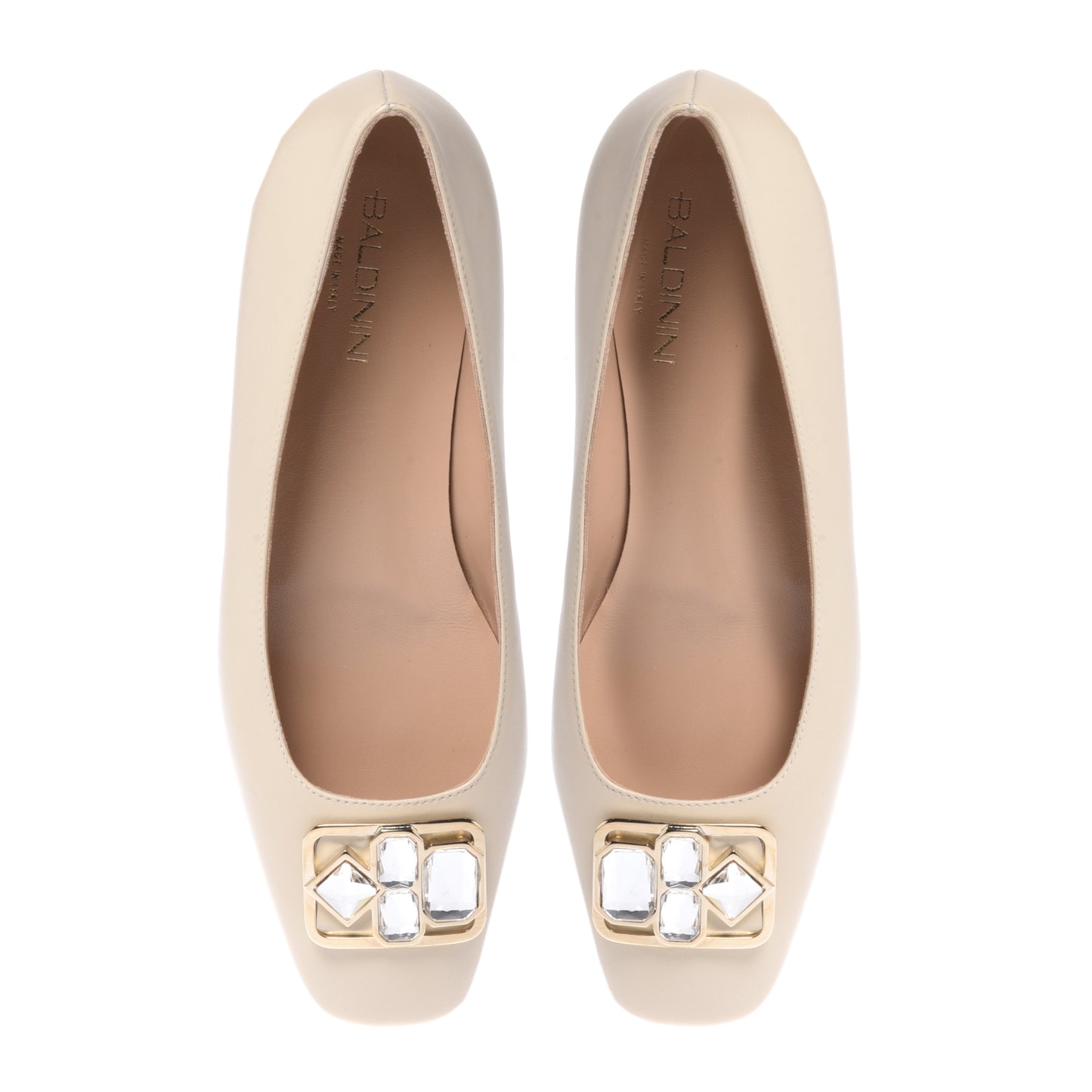 Ballerines en cuir vanille