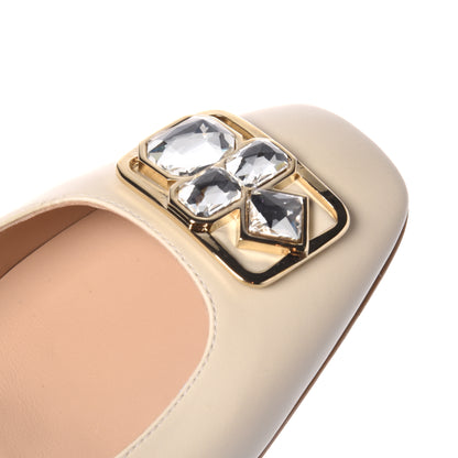 Ballerines en cuir vanille