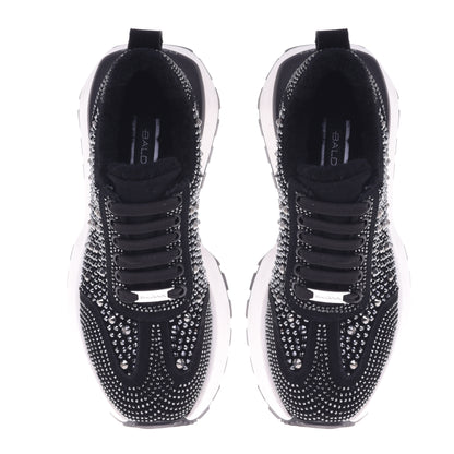 Baskets en strass et daim noir