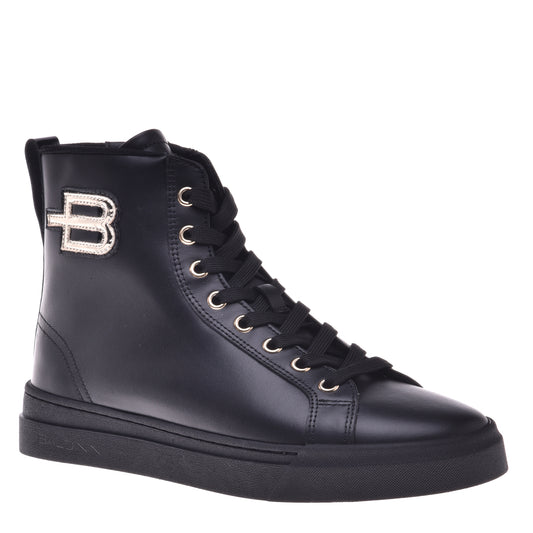 Baskets en cuir noir