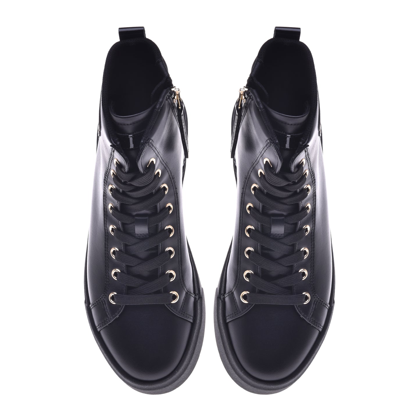 Baskets en cuir noir