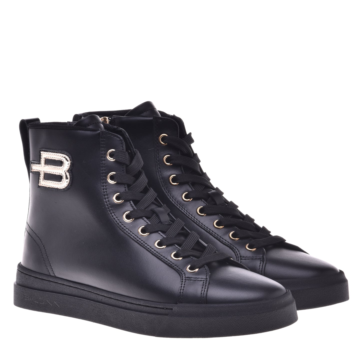Baskets en cuir noir