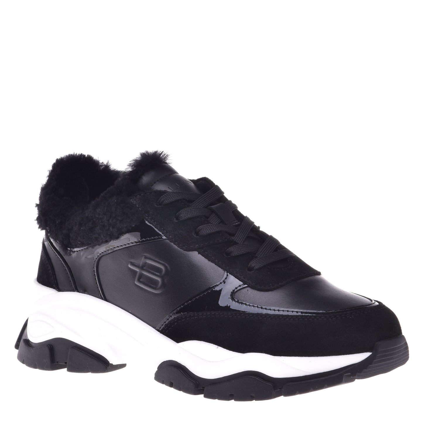 Baskets en daim et cuir noir