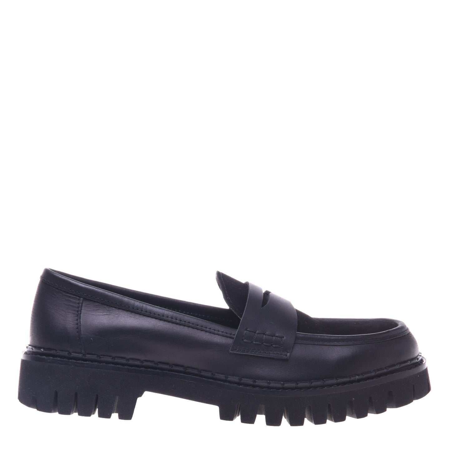 Mocassins noirs en cuir et daim