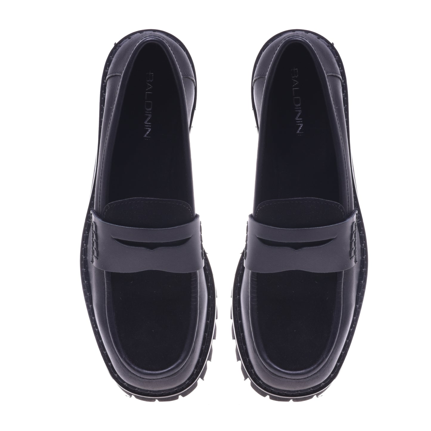 Mocassins noirs en cuir et daim