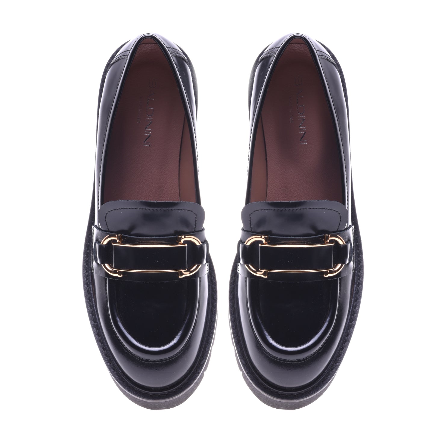 Mocassins noirs en cuir de veau brillant