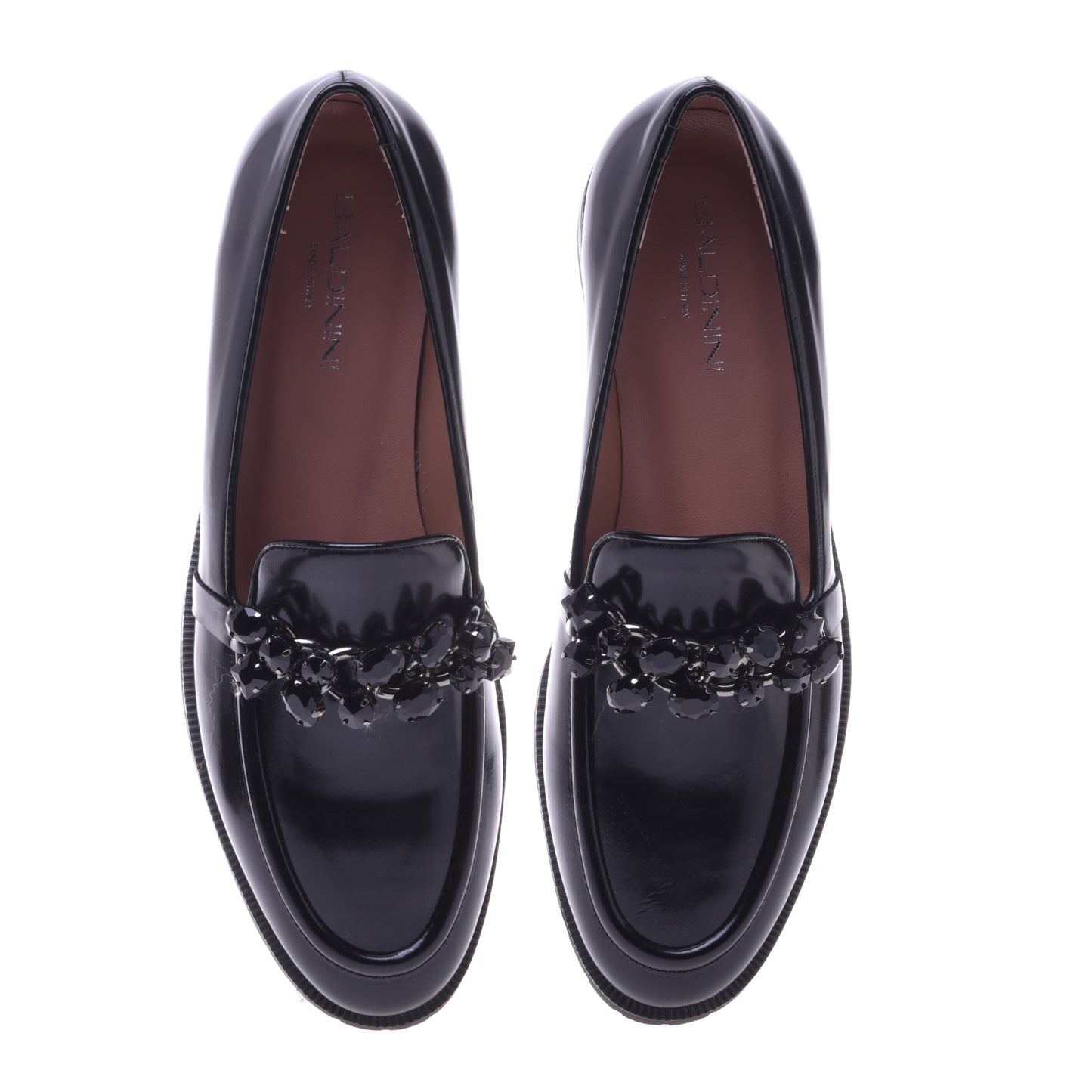 Mocassins noirs en cuir de veau brillant