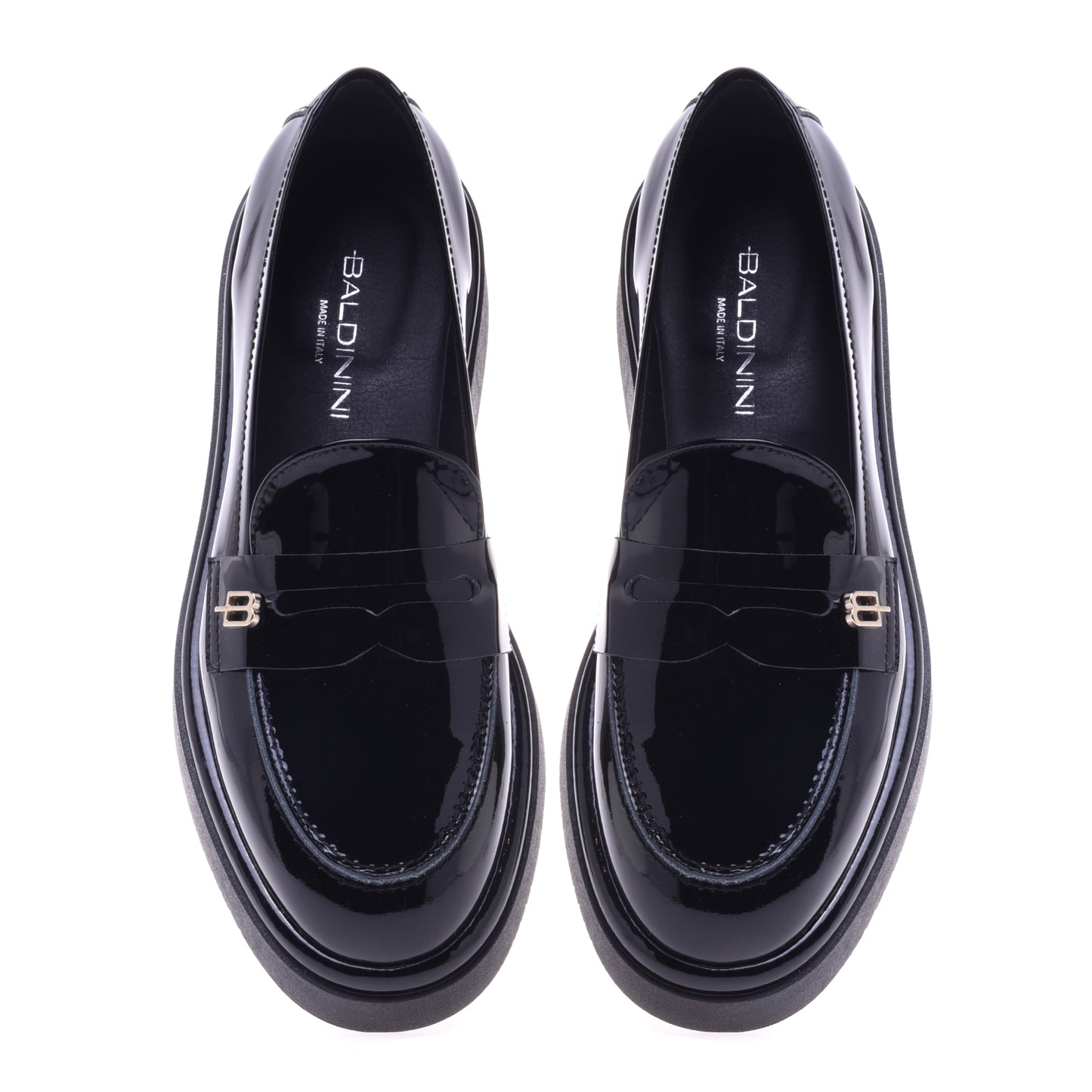 Mocassins noirs en cuir verni