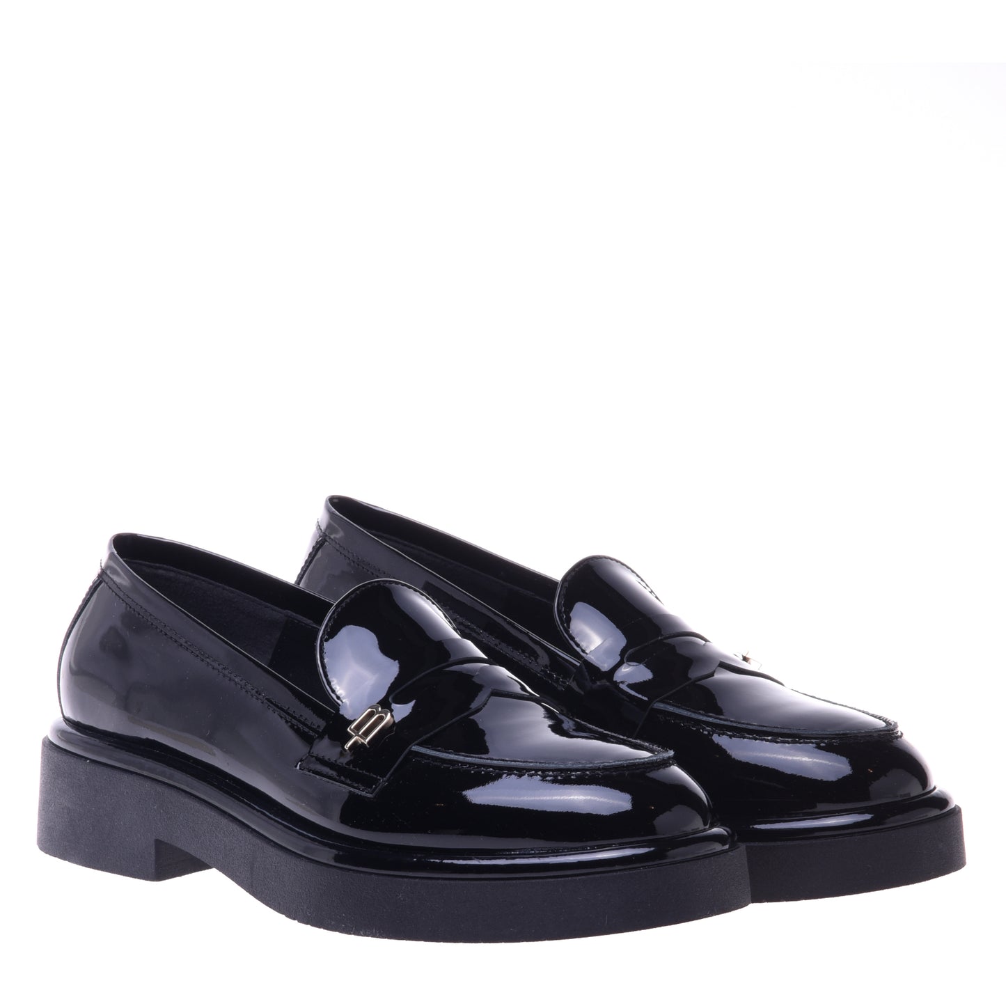 Mocassins noirs en cuir verni