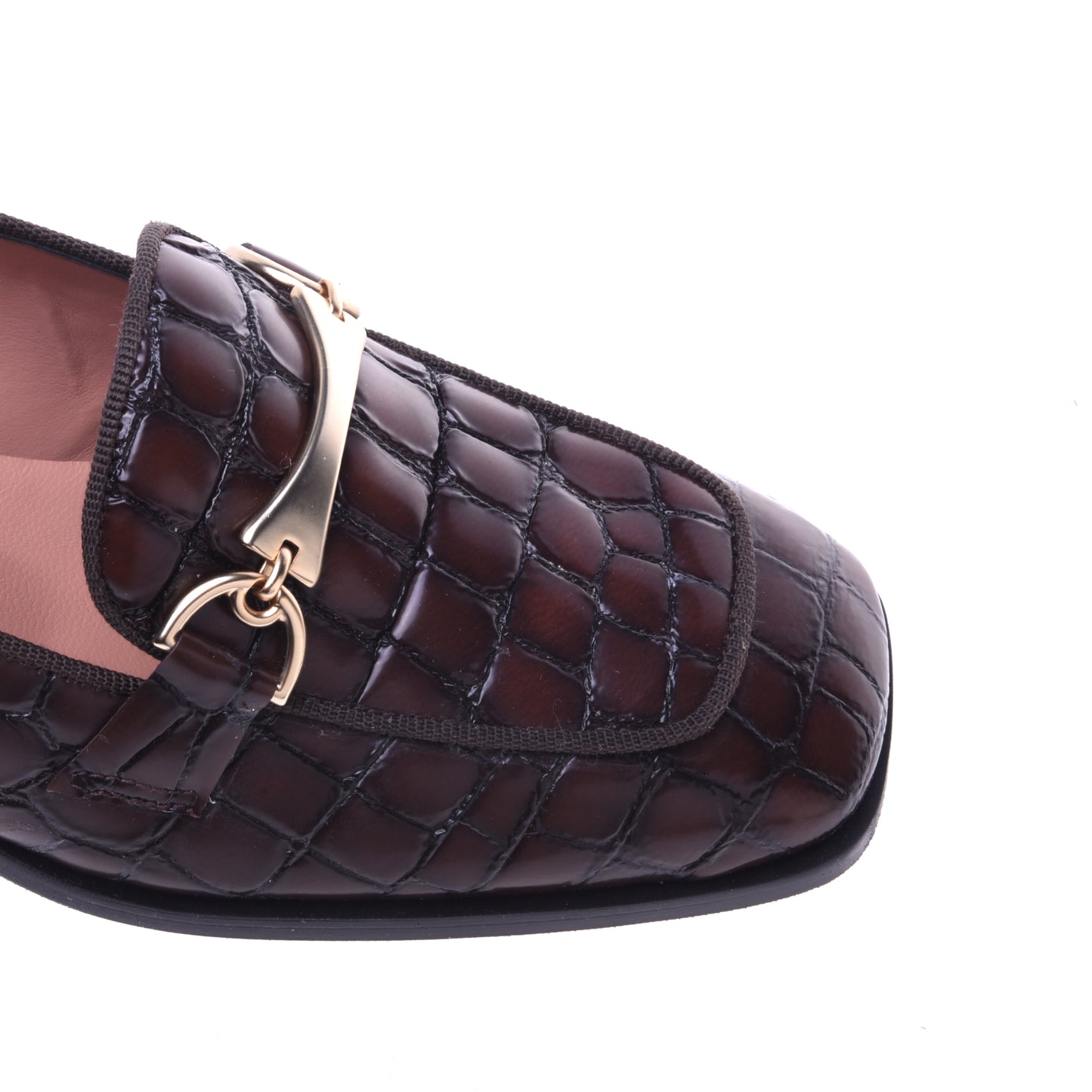 Mocassins marrons motif croco