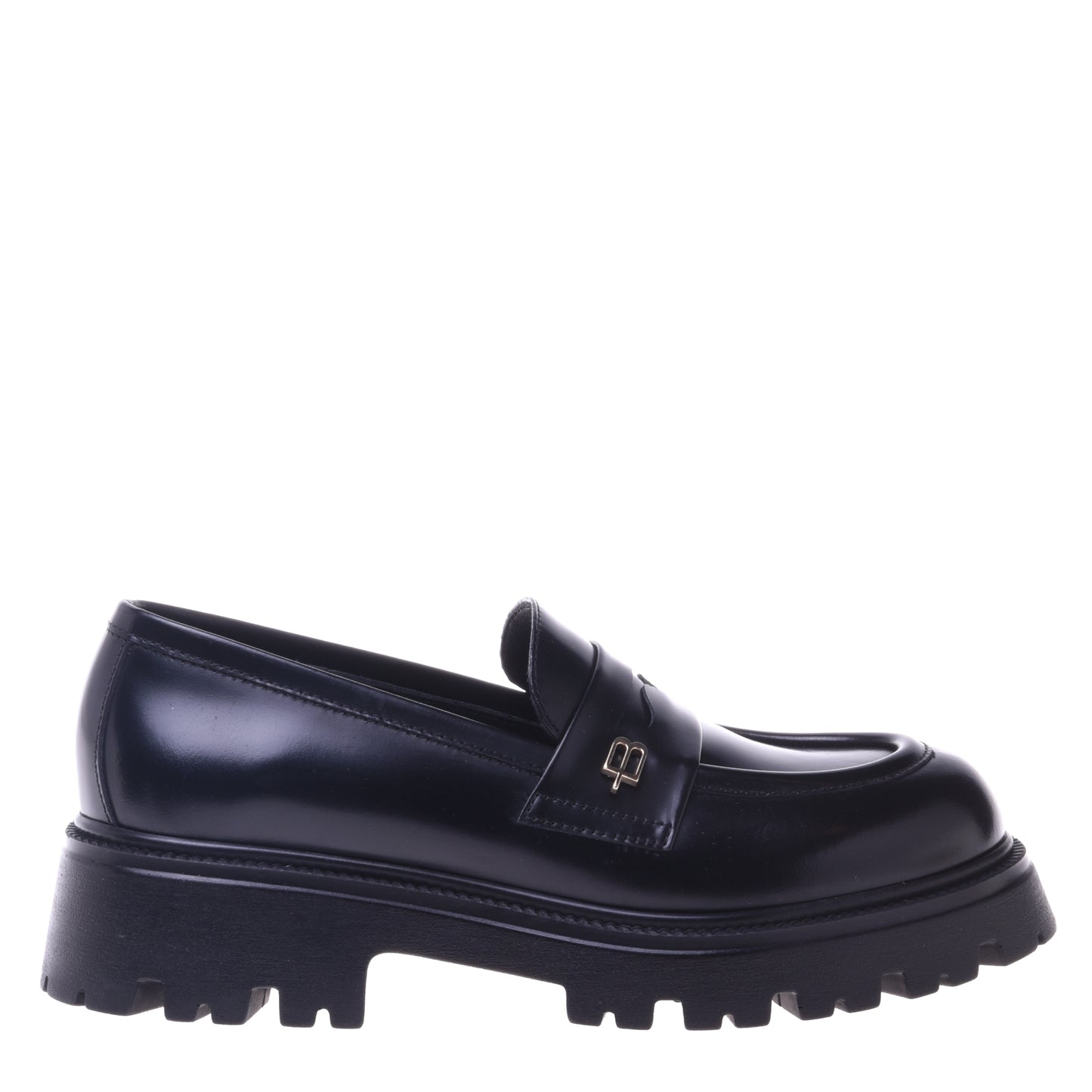 Mocassins noirs en cuir de veau brillant