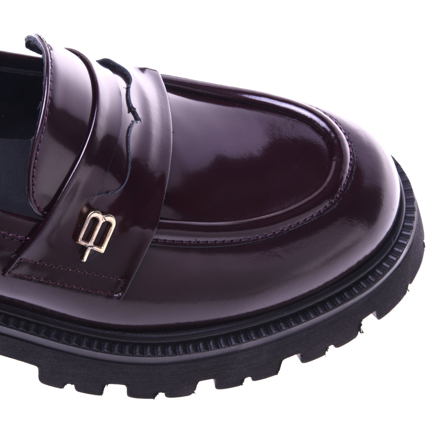 Mocassins bordeaux en cuir de veau