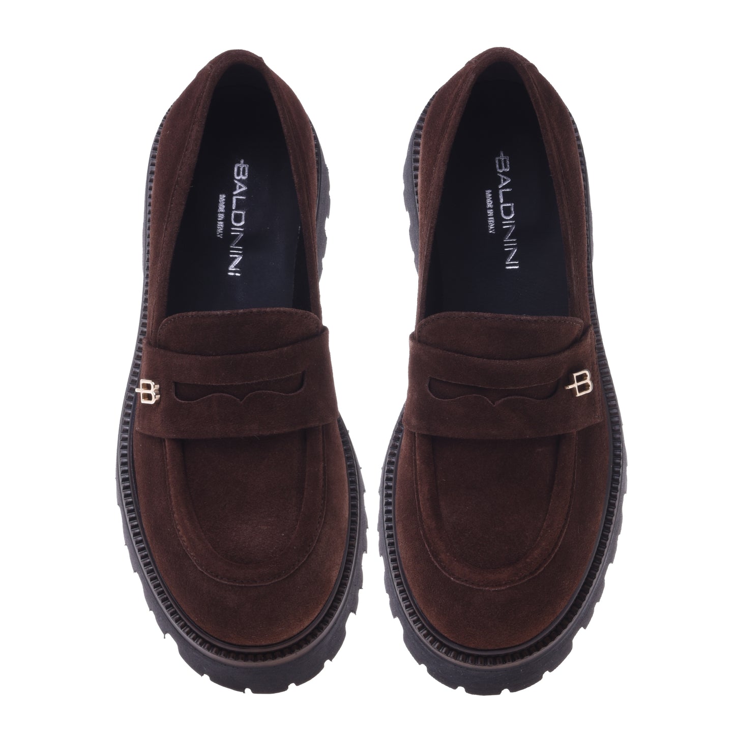 Mocassins brun foncé en daim