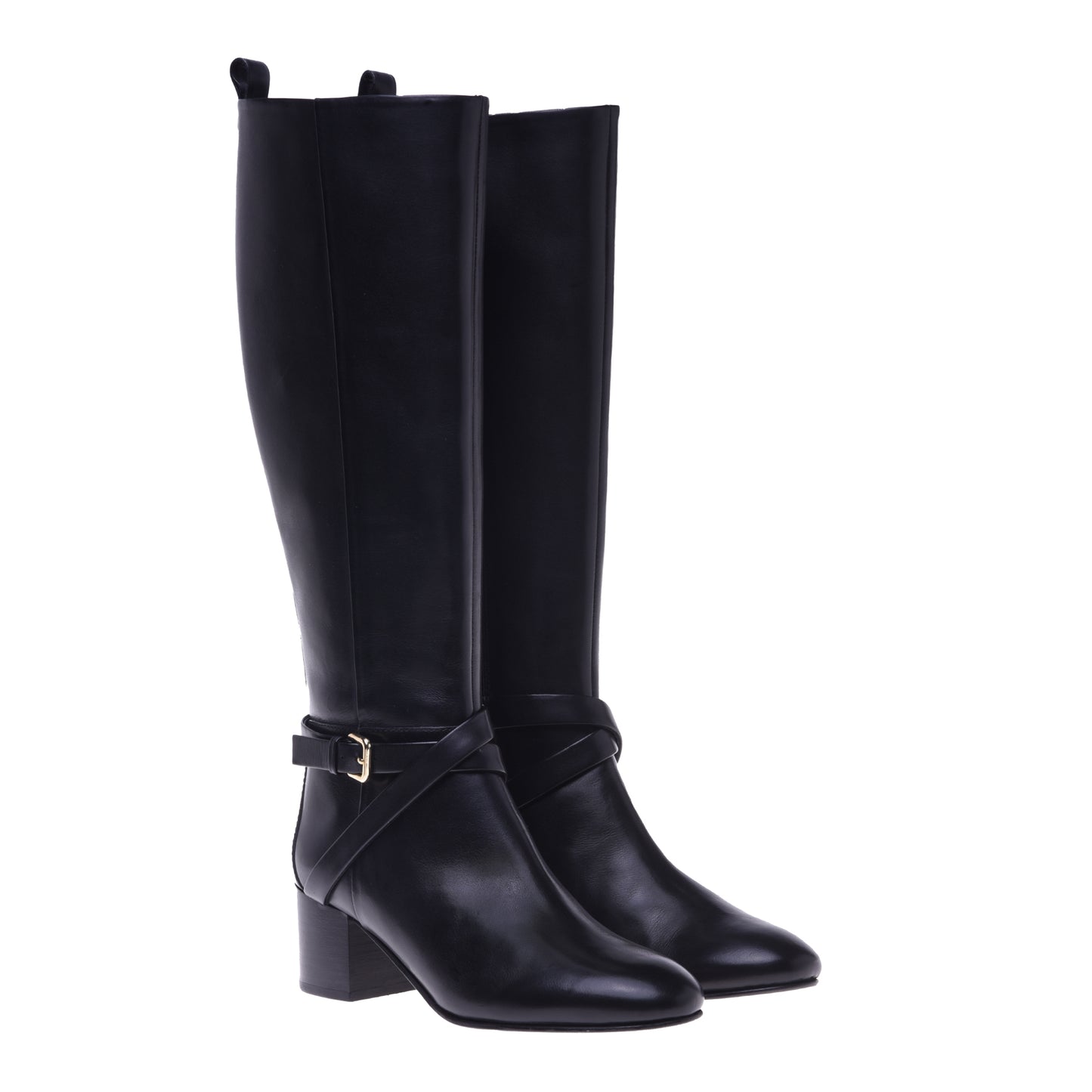 Bottes noires en cuir