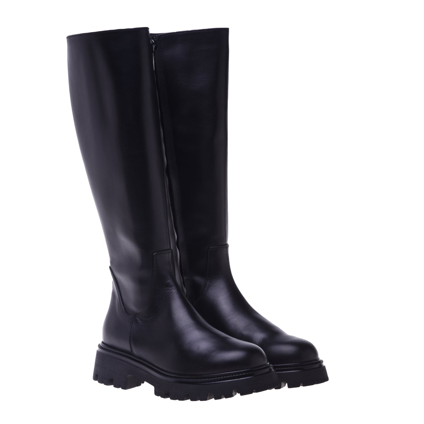 Bottes noires en cuir