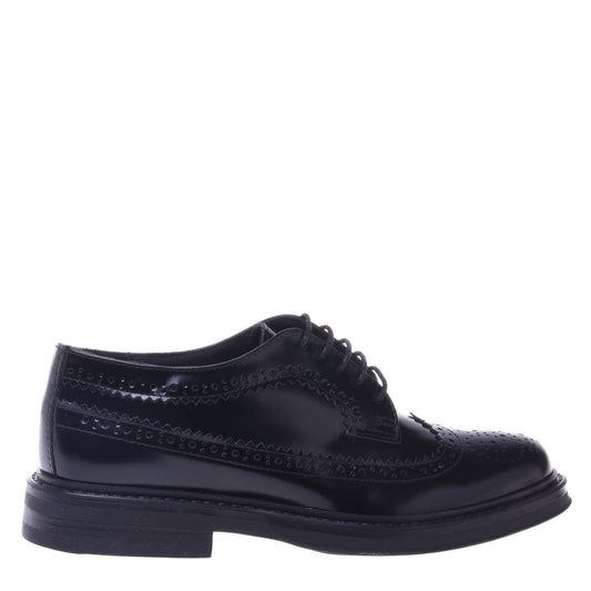 Derbies en cuir de veau brillant noir