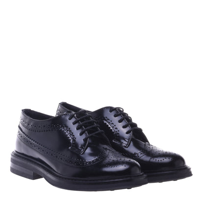 Derbies en cuir de veau brillant noir