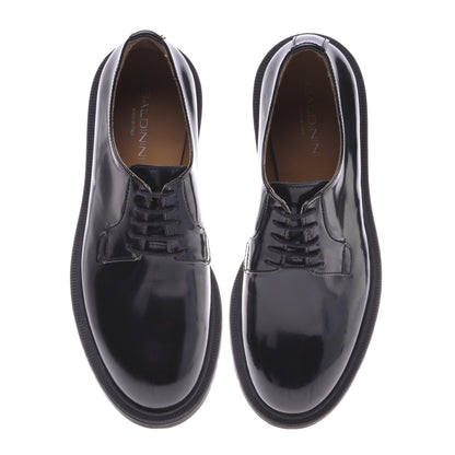 Derbies en cuir de veau brillant noir