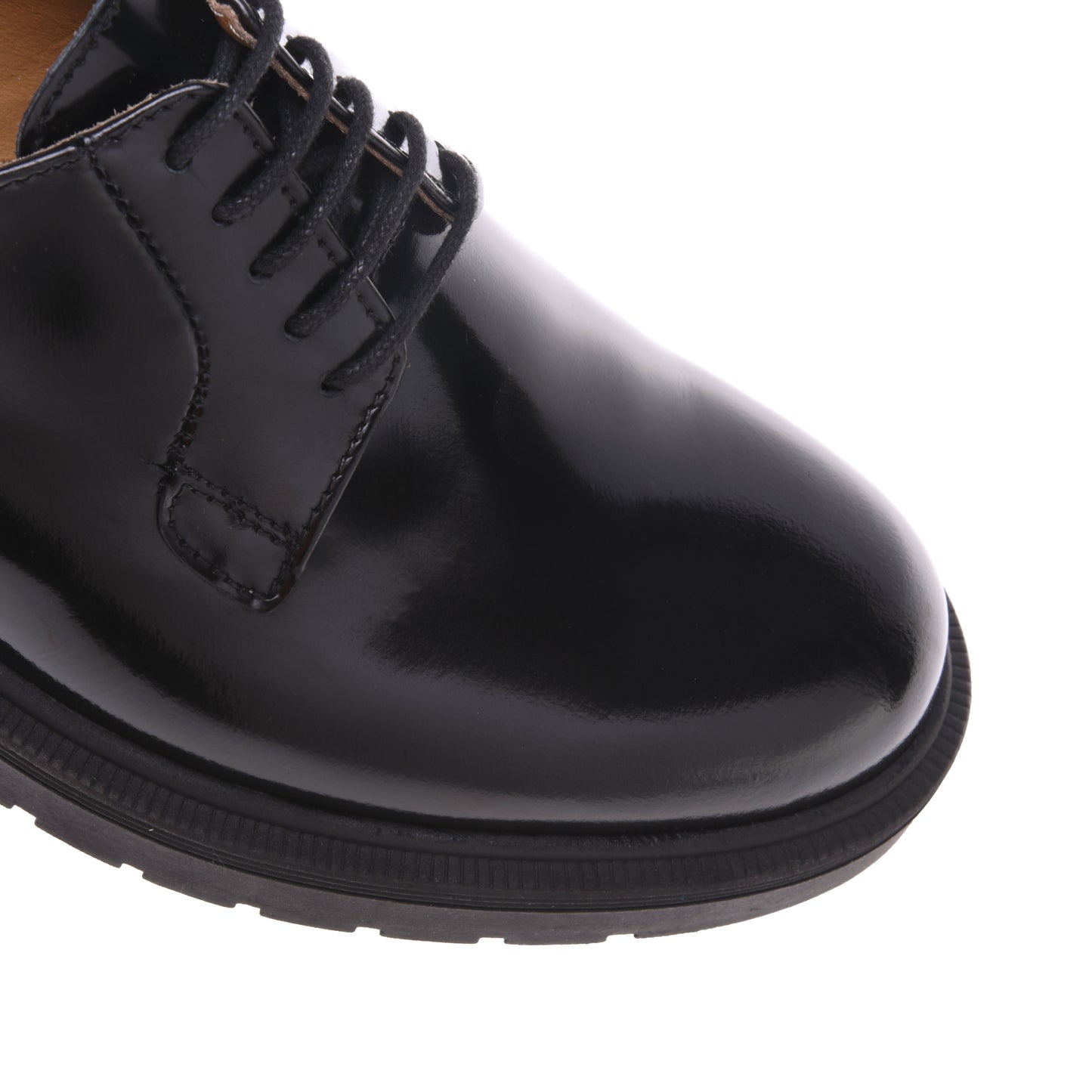 Derbies en cuir de veau brillant noir