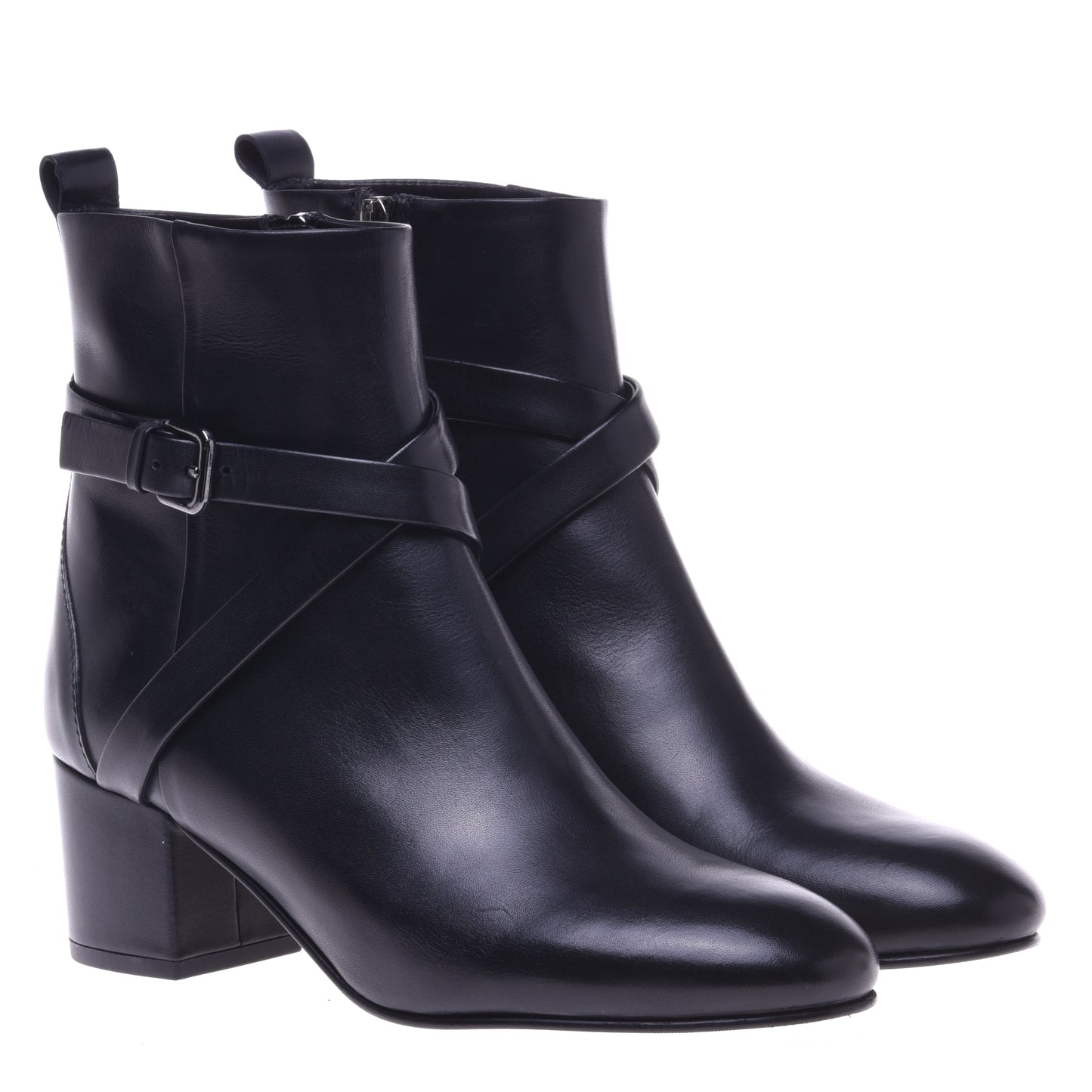 Bottines noires en cuir