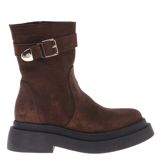 Bottines marron en daim