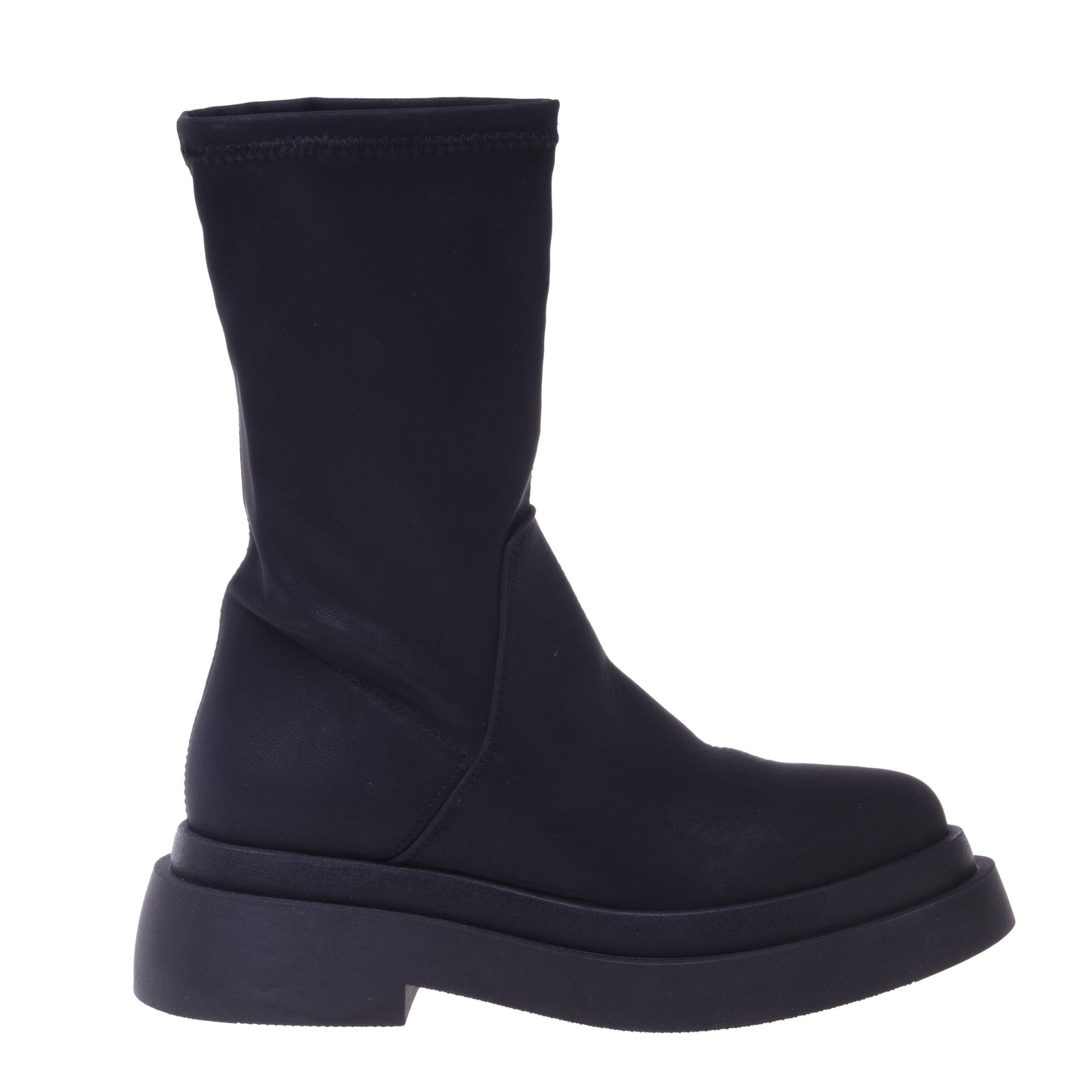 Bottines en simili cuir extensible noir