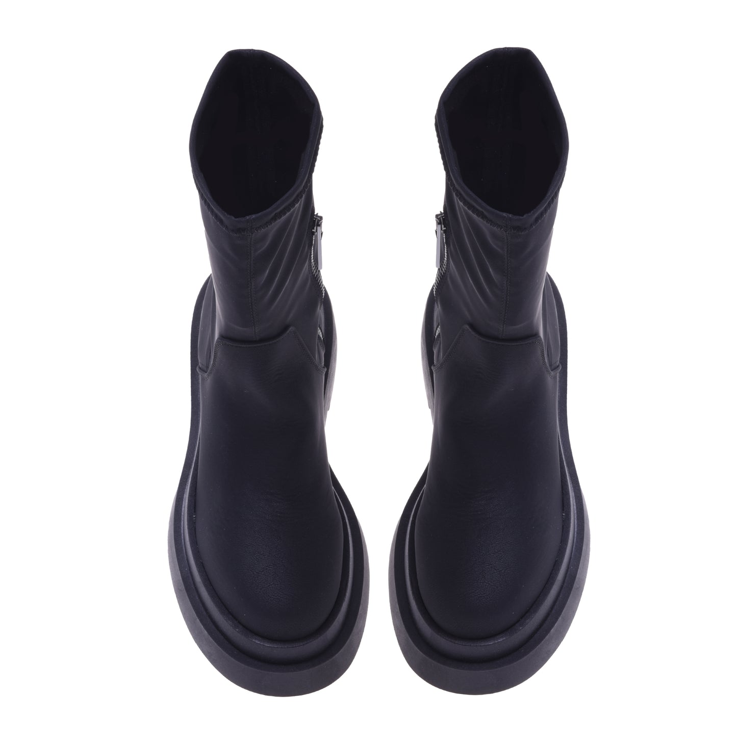 Bottines en simili cuir extensible noir