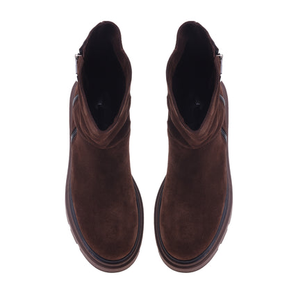 Bottines marron en daim